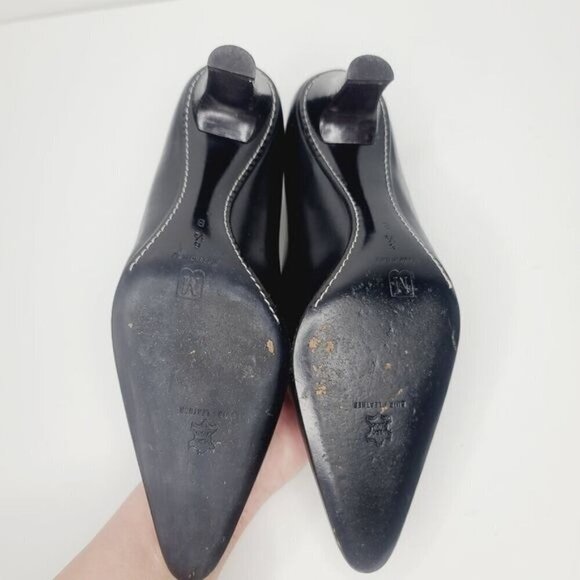 Bruno Magli Classic Black Leather Pointed Toe Kitten High Heel Size 6 1/2 - Picture 8 of 16